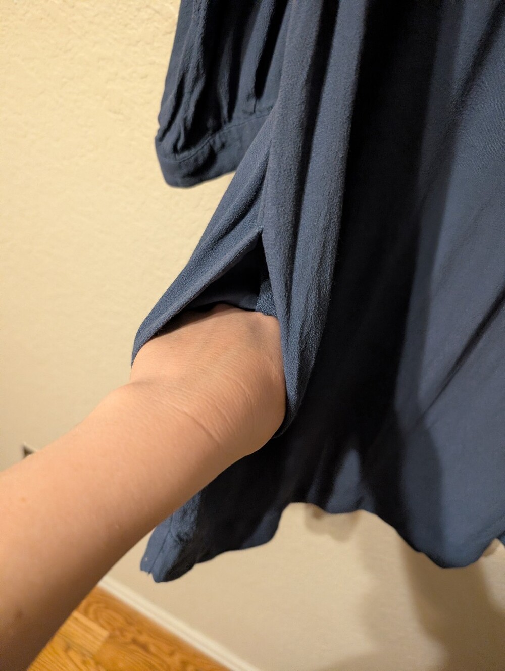 Madewell Blue 3/4 Tie Sleeve Tunic Mini Shift Dress Luxurious, Size M - Picture 10 of 10